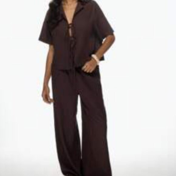 Tie Front Two Piece Set - Picture 1 of 1